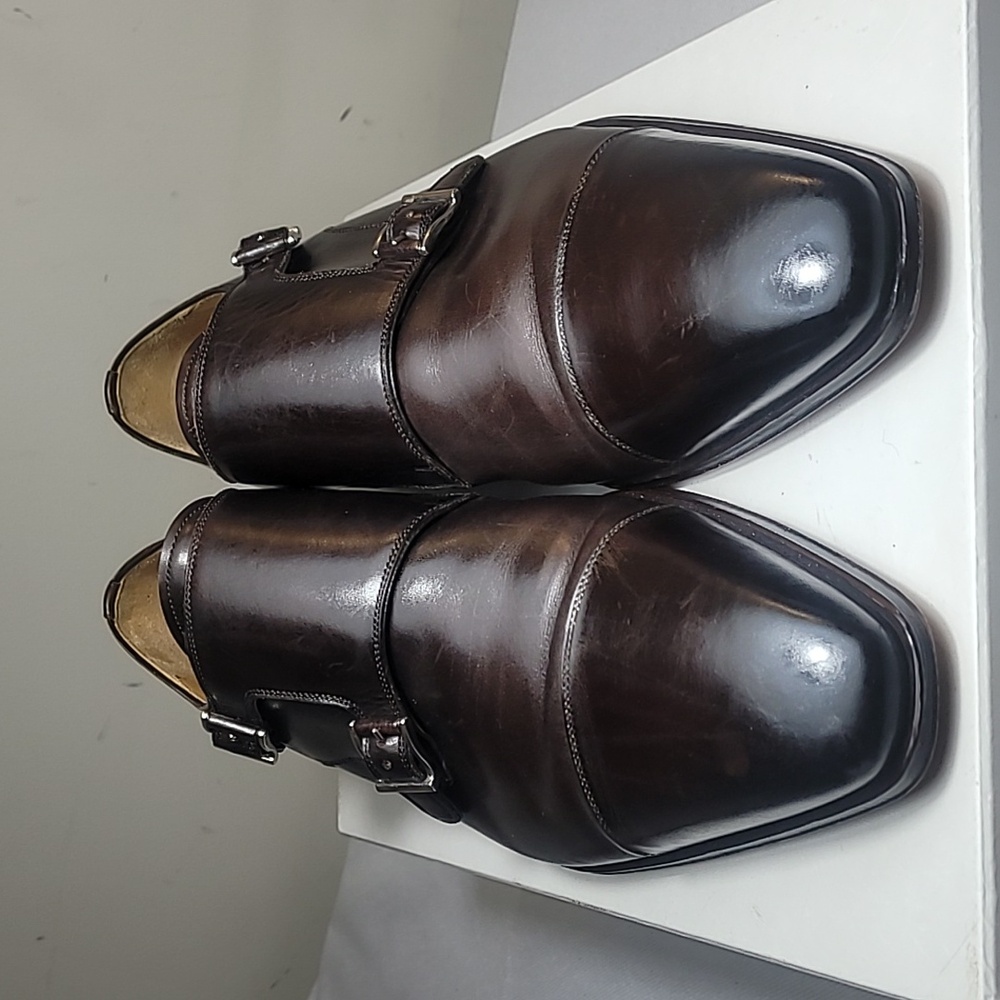 Magnanni Brown Double Monk Strap Leather Shoes - Picture 3 of 8